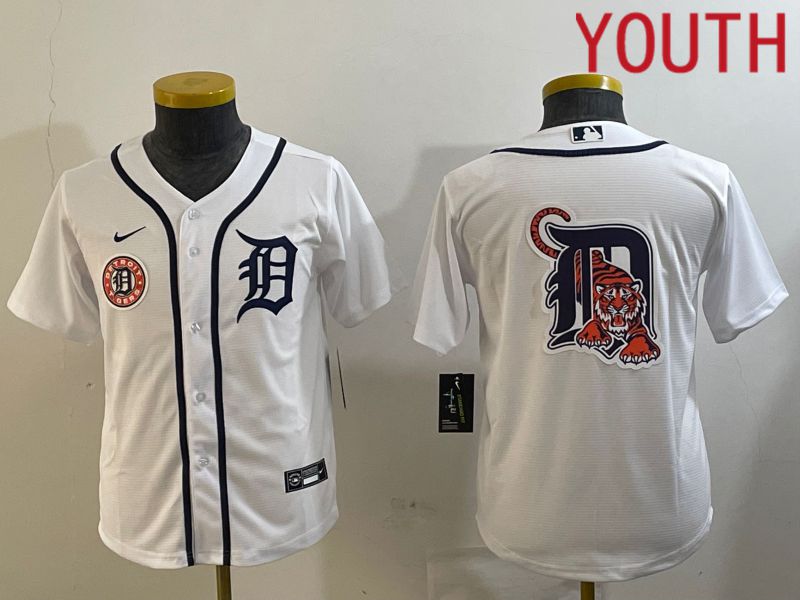 Youth Detroit Tigers Blank White Game 2024 Nike MLB Jersey style 4->youth mlb jersey->Youth Jersey